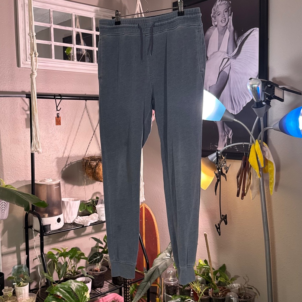 Original Use Mens Jogger Sweatpants Blue Gray Cotton Blend‎ Size Small